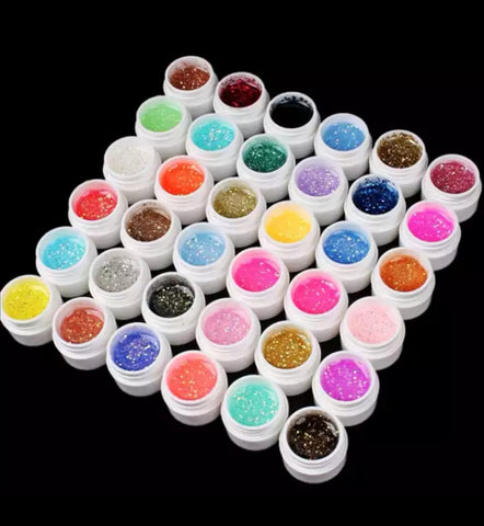 PACK GEL GLITTER 36 COLORES