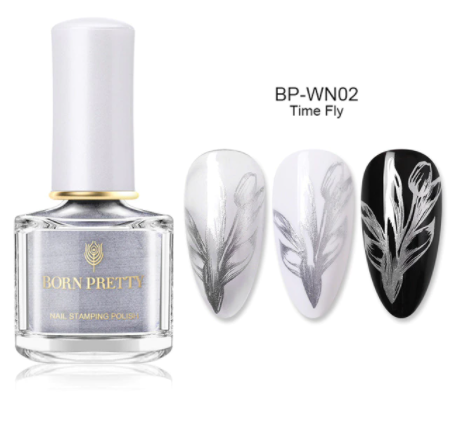 BORN PRETTY ESMALTE ESTAMPAR SILVER