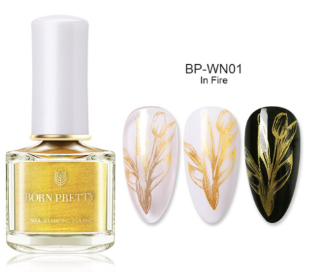 BORN PRETTY ESMALTE ESTAMPAR GOLD