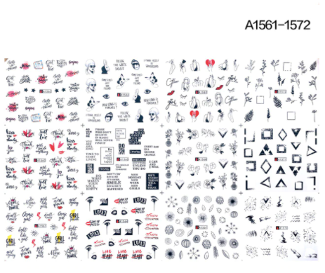 STICKER WATER DECALS A1561-1572