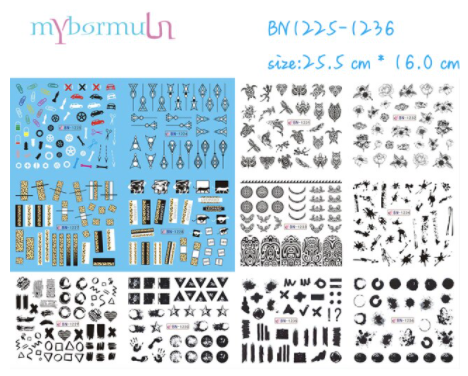 STICKER WATER DECALS BN1225-1236