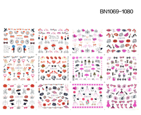 STICKER WATER DECALS BN1069-1080