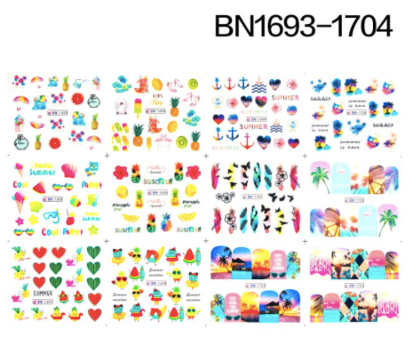 STICKER WATER DECALS BN1693-1704