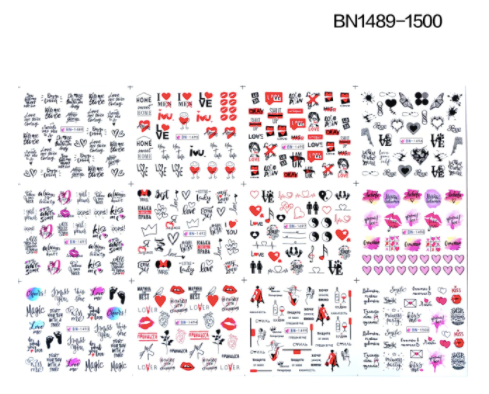 STICKER WATER DECALS BN1489-1500