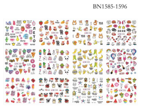 STICKER WATER DECALS BN1585-1596