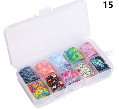 SET FOIL 10 DISEÑOS - FLORES