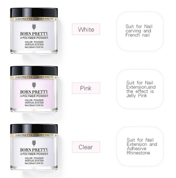 Polvo acrílico blanco 30ml.