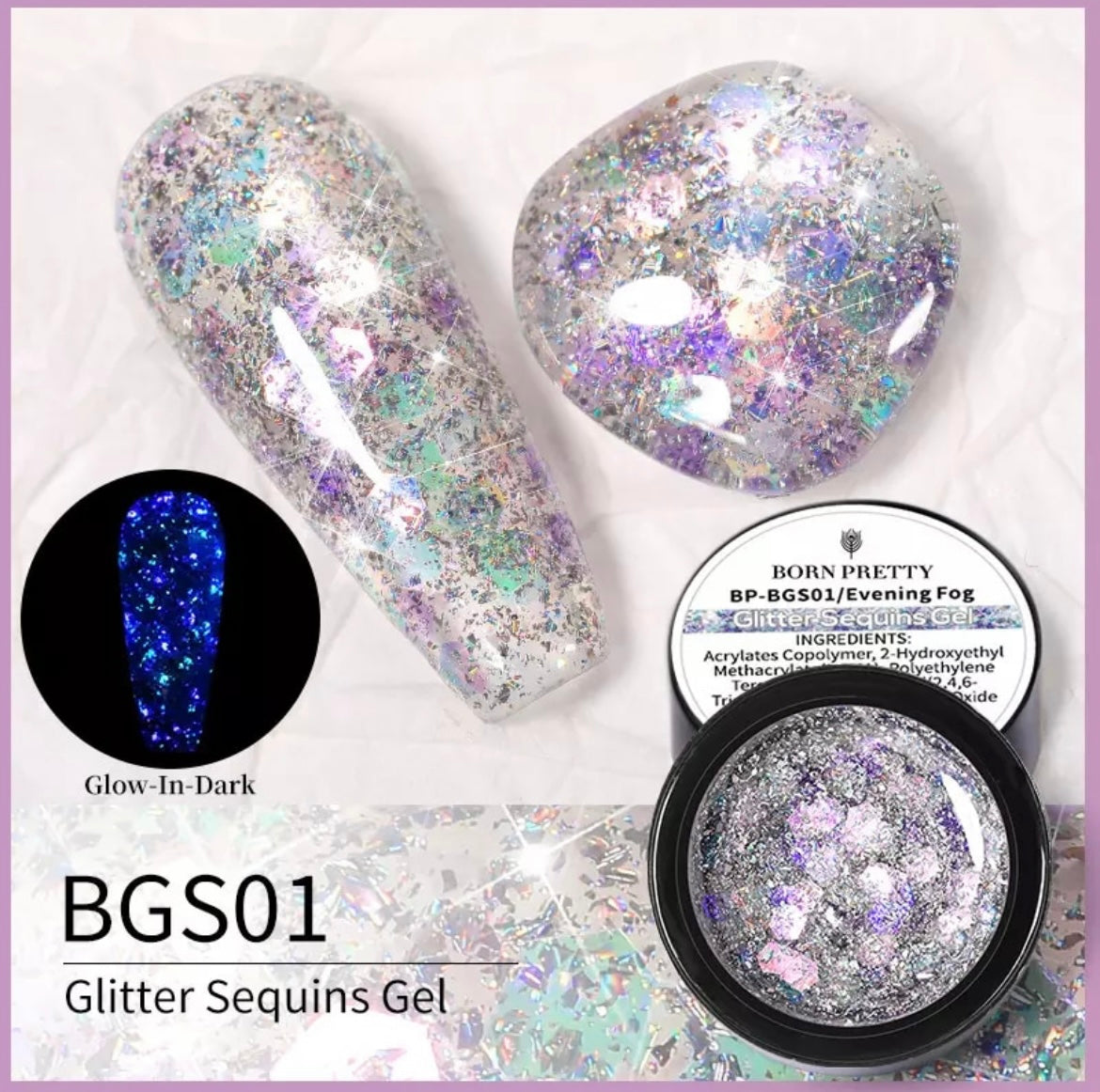 GLITTER LUMINOSO EFECTO REFLECTIVO BGS01